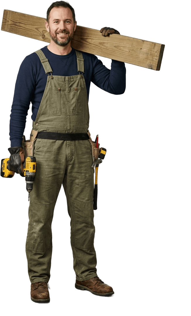 A TMP Landscaping crew member carrying out Deck Installation