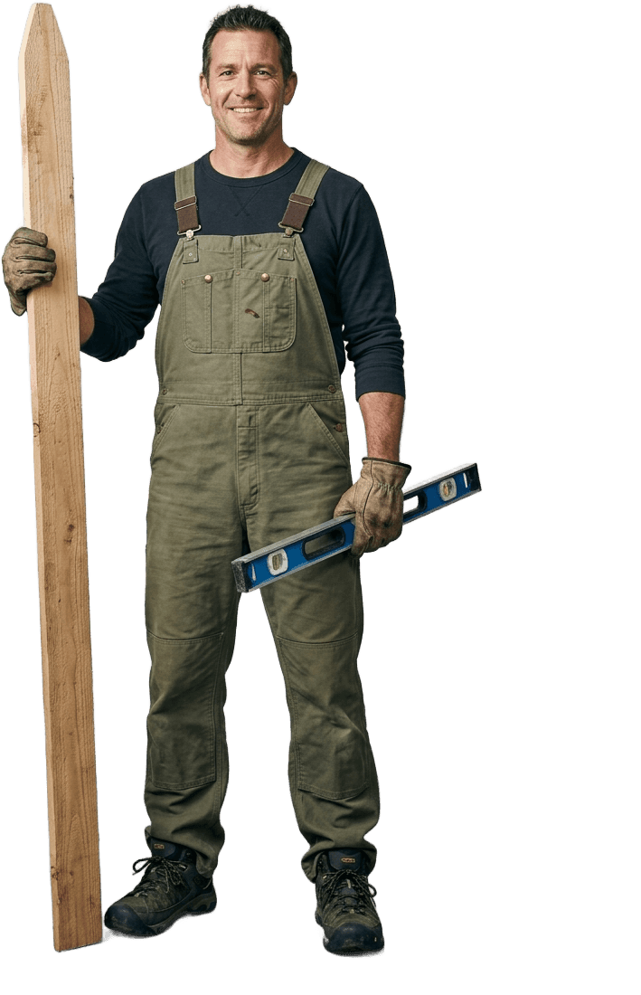 A TMP Landscaping crew member carrying out Fence Installation