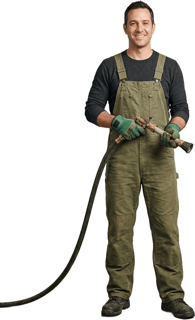 A TMP Landscaping crew member carrying out Hydroseeding