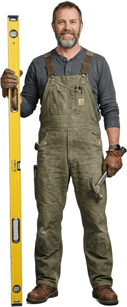 A TMP Landscaping crew member carrying out Porch