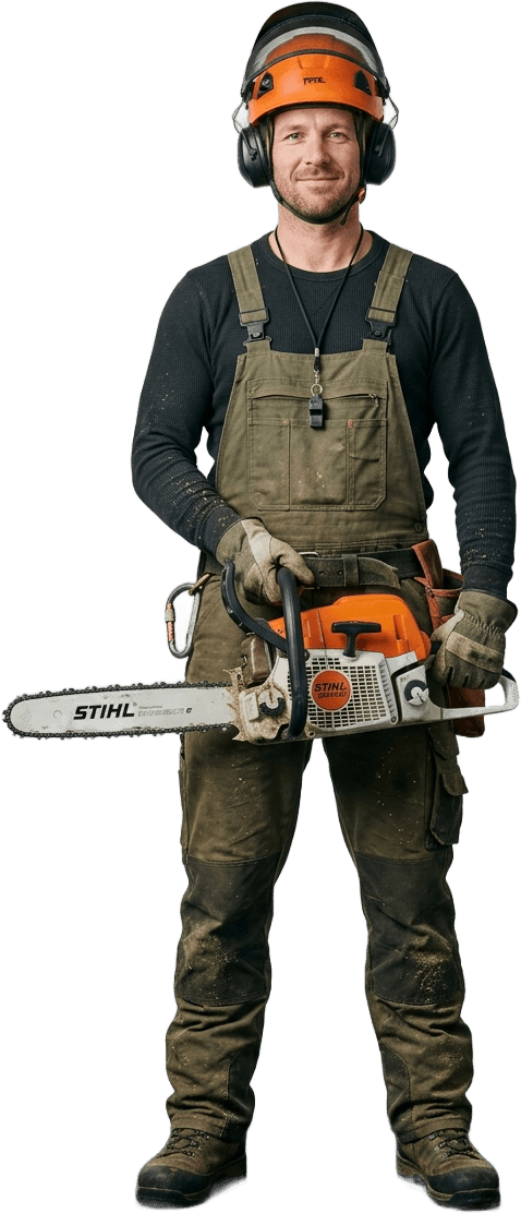 A TMP Landscaping crew member carrying out Tree Removal
